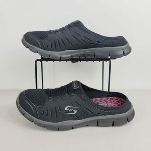 Skechers Women's Slice Sandals mules black pink Sz 7.5